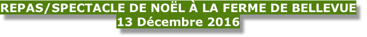 repas/spectacle de Noël à la ferme de Bellevue 13 Décembre 2016